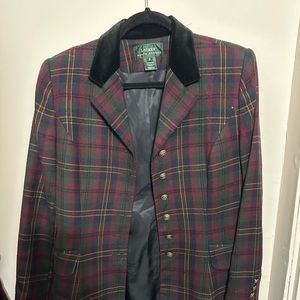 COPY - Ralph Lauren plaid wool velvet collar blazer